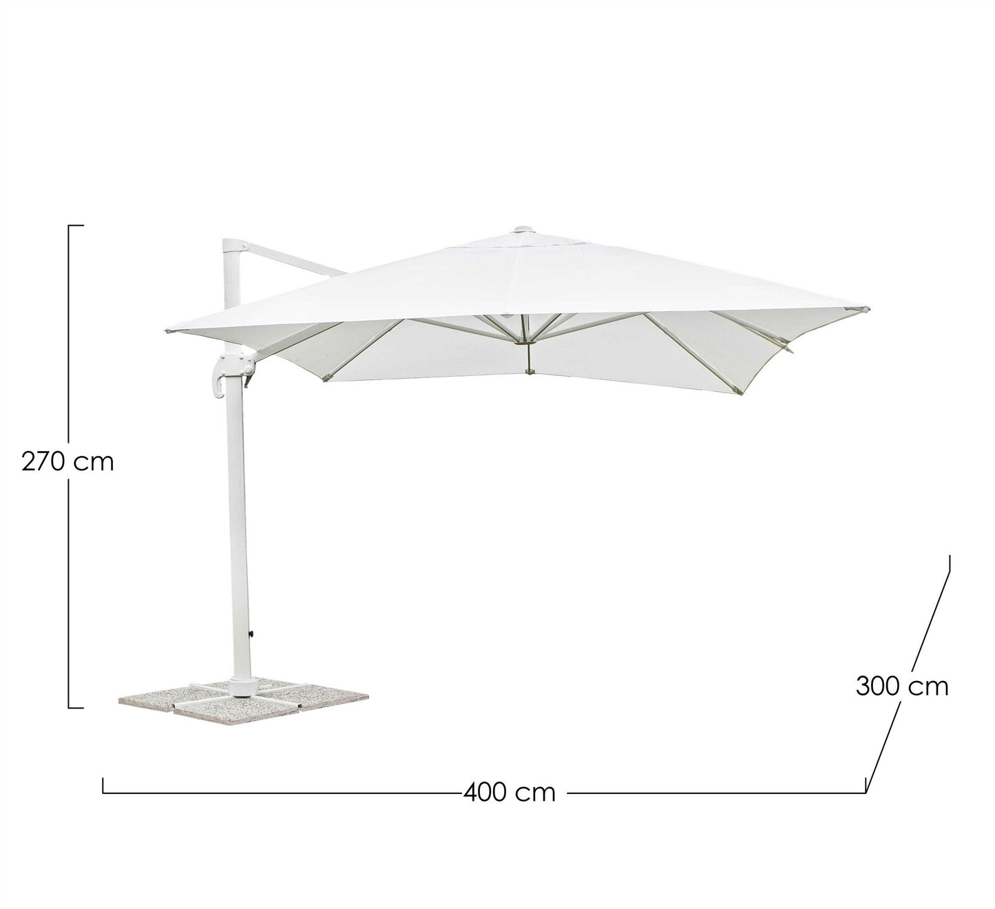 OMBRELLONE BRACCIO BAHIA 3X4 BIANCO