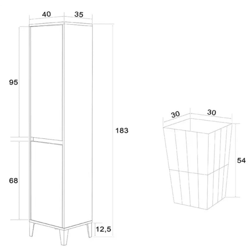 COLONNA P/BIANCHERIA LACCATO BIANCO
