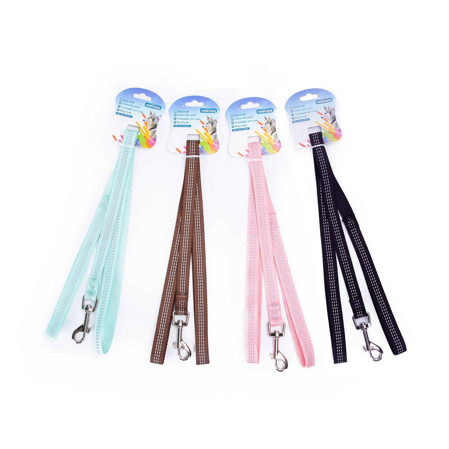 GUINZAGLIO SIMIL NYLON C/INSERTI RIFLET. TG.M