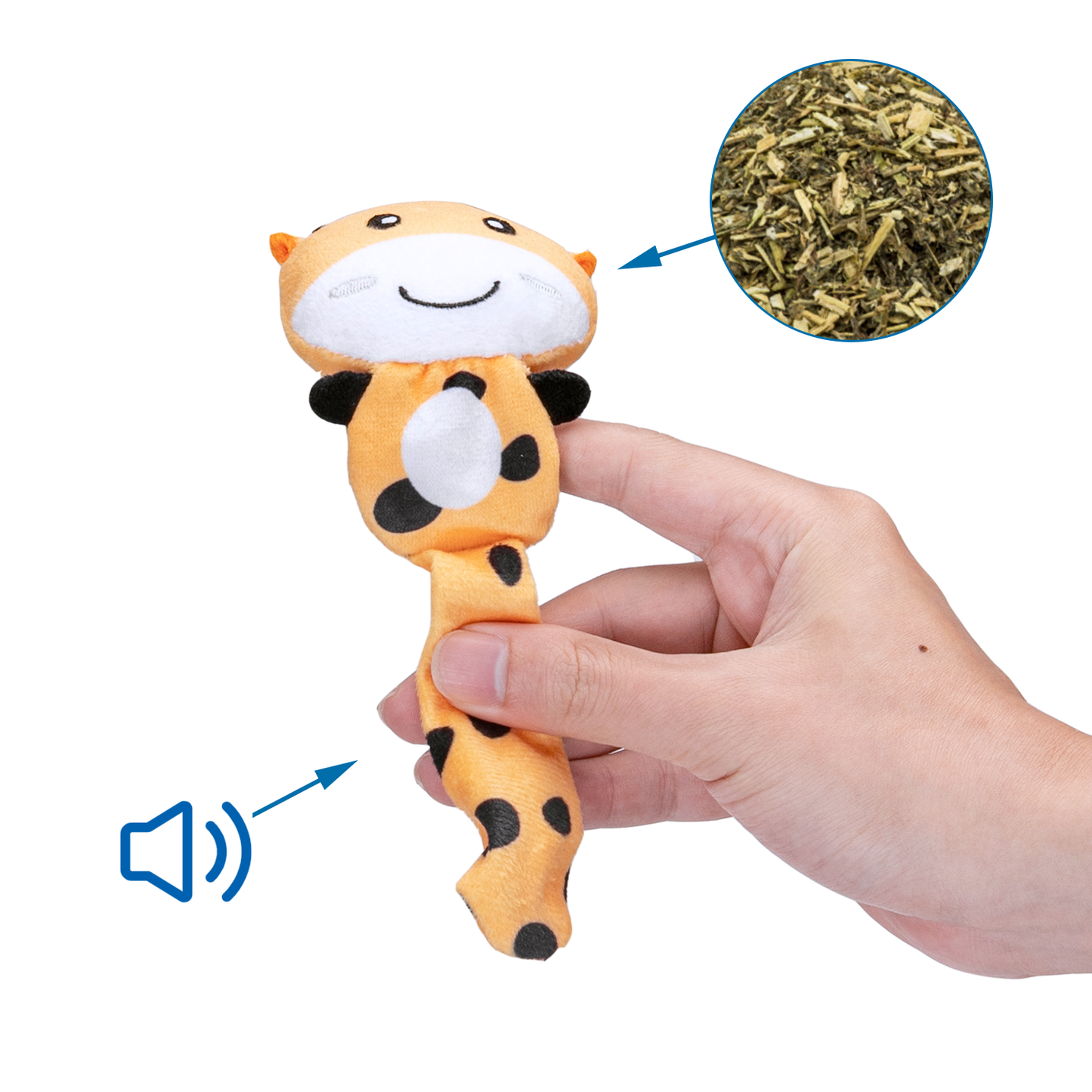 GIRAFFA DI PELUCHE CON ERBA GATTA