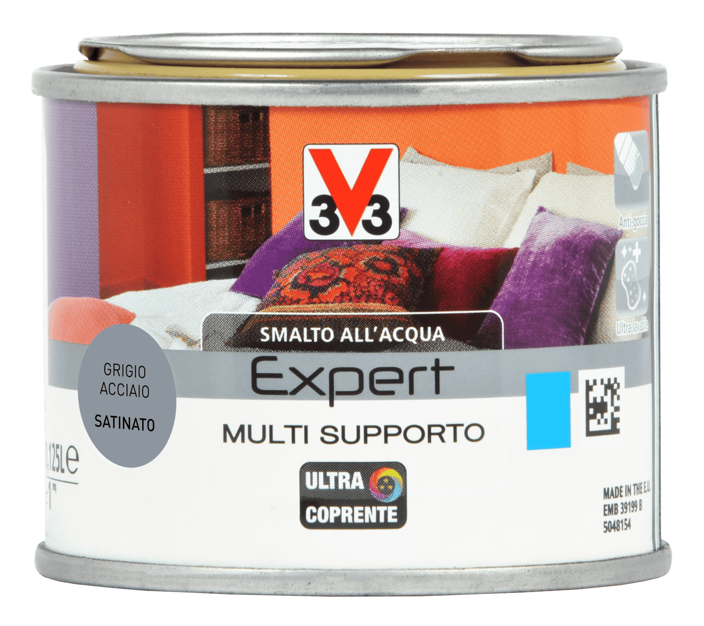 SMALTO ALL'ACQUA SUP.EXP.GRIGIO ACCIAO ML.125