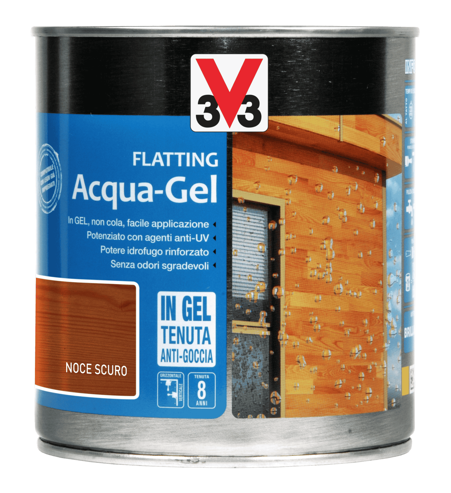 FLAT. ACQUA GEL X LEGNO NOCE SCU. LT.0,750