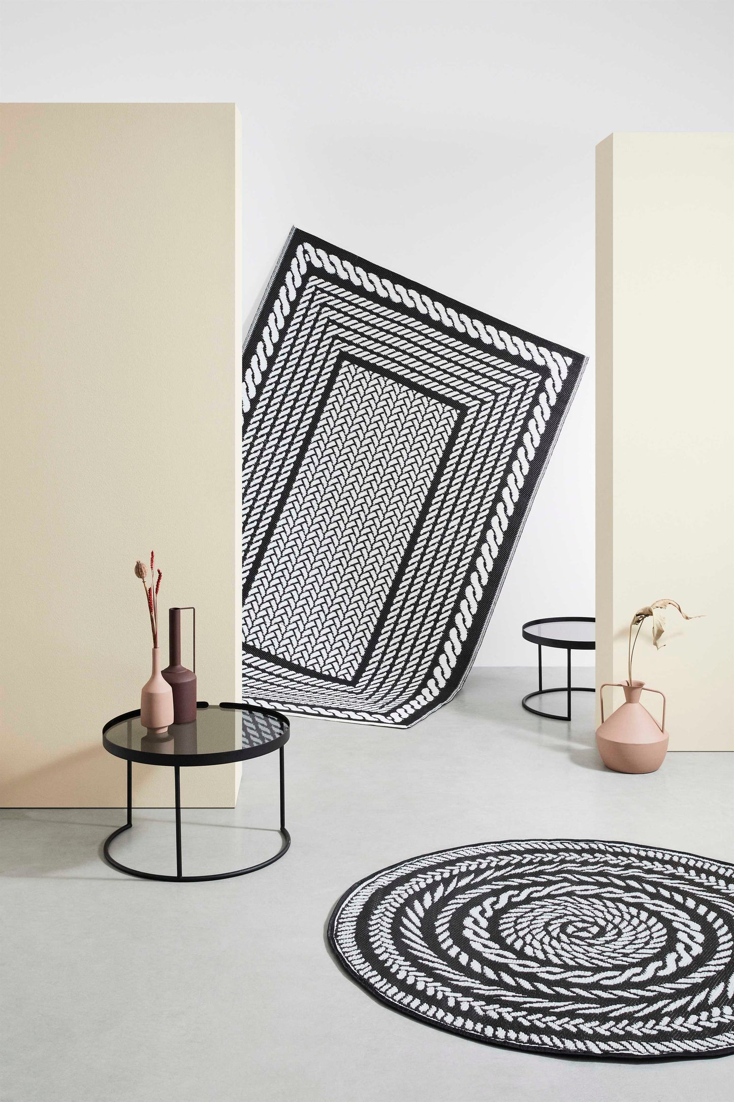 TAPPETO KASHAN BIANCO-NERO 150X210