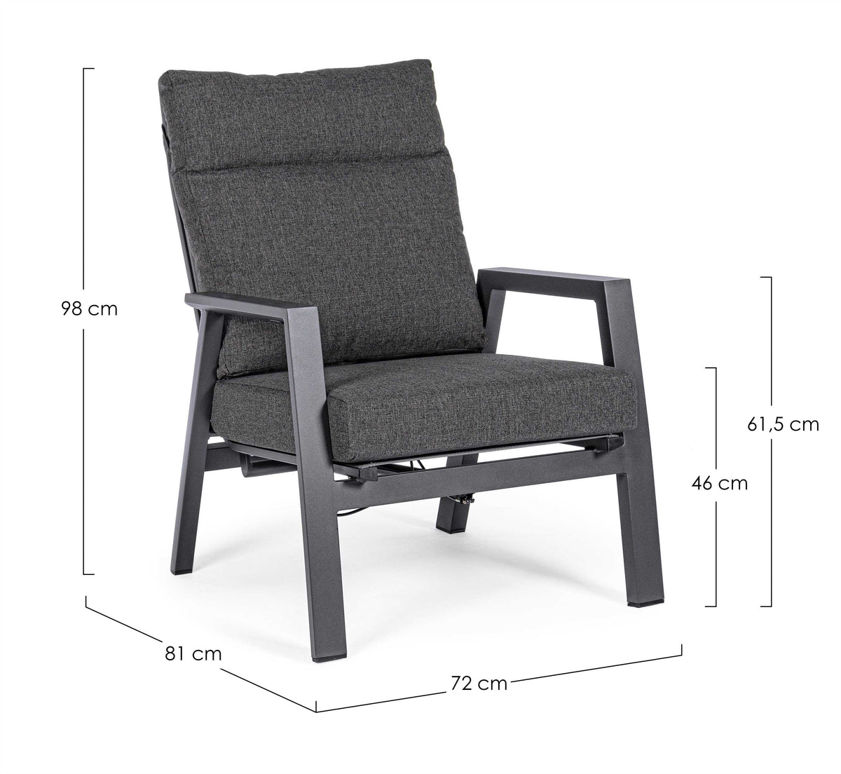 POLTRONA RECL C-C KLEDI ANTRACITE JX55