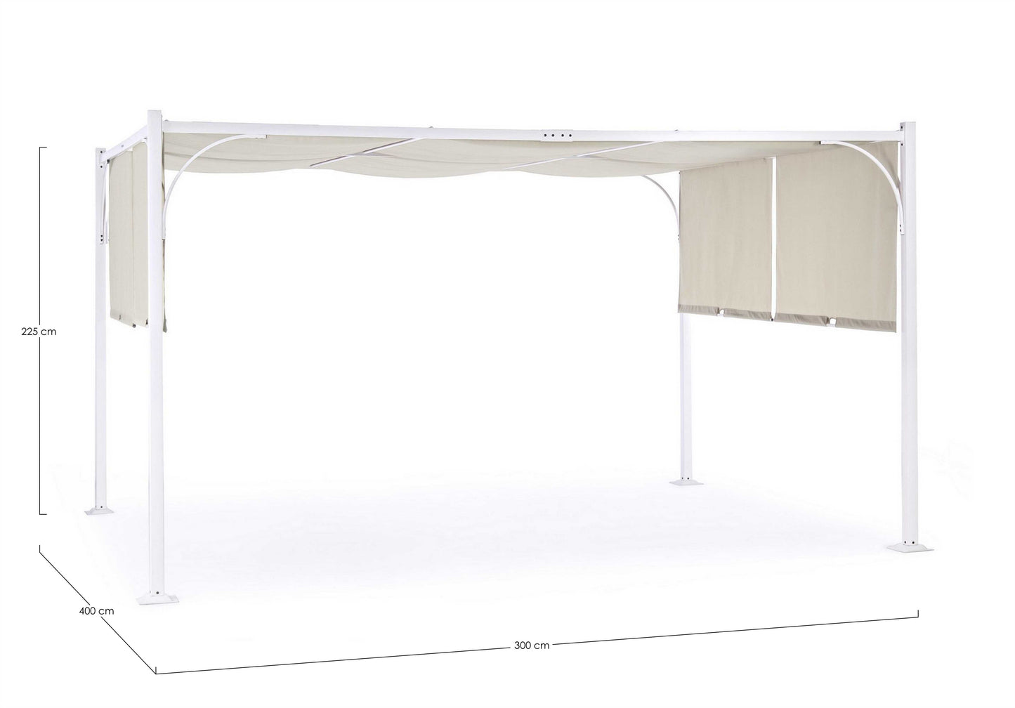 GAZEBO SLIDE 3X4 BIANCO-TORTORA