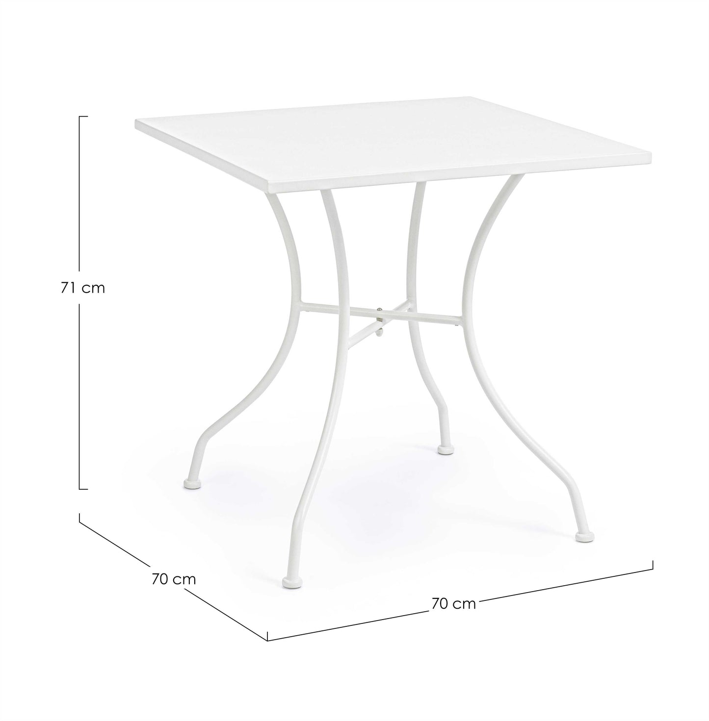TAVOLO KELSIE BIANCO 70X70