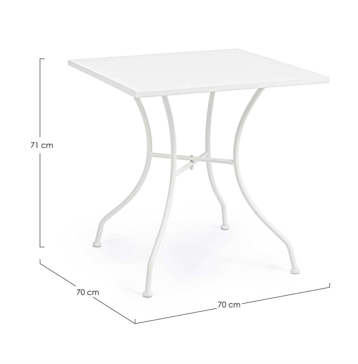 TAVOLO KELSIE BIANCO 70X70