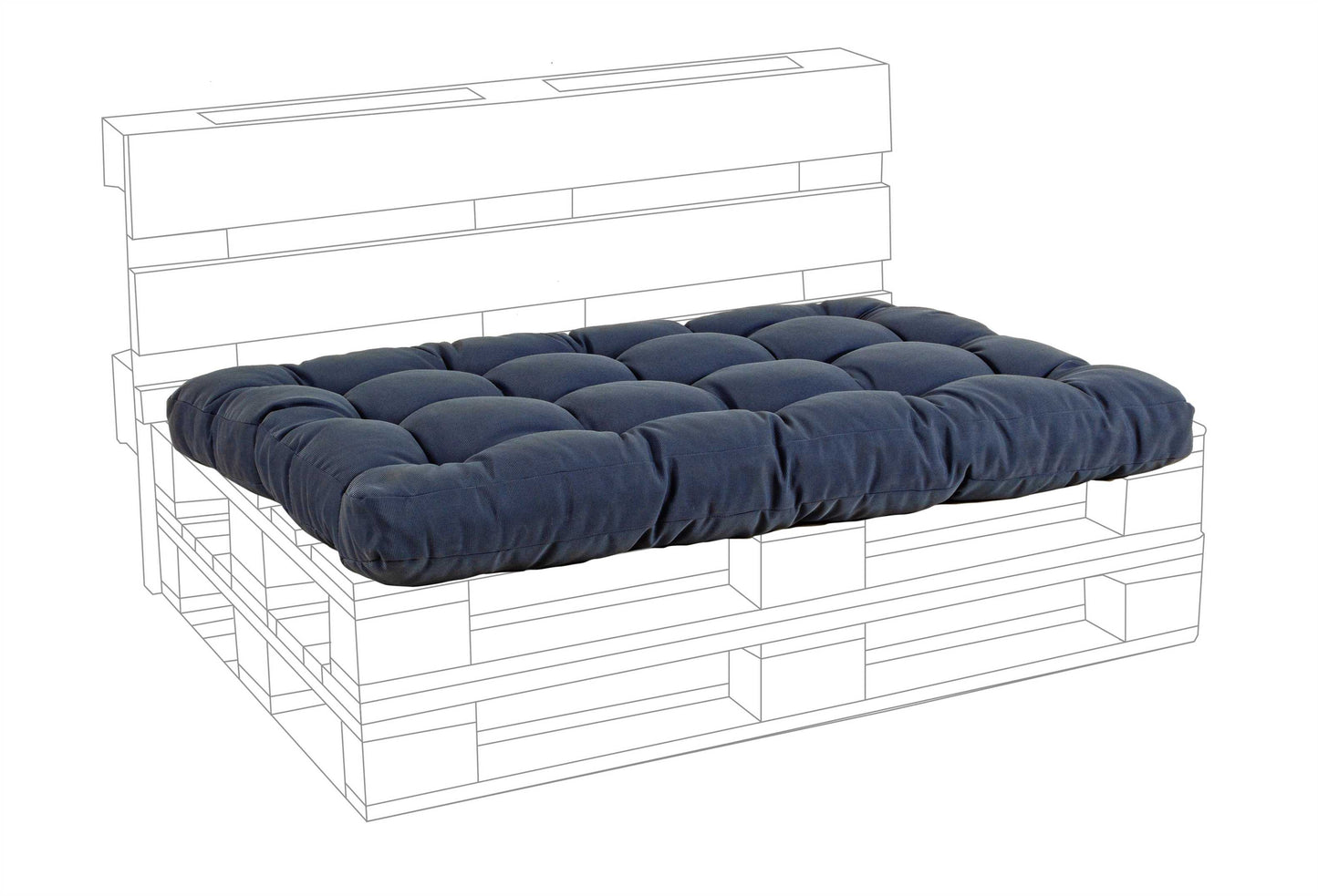 CUSCINO PALLET SEDUTA POLY230 DEMIN BLU