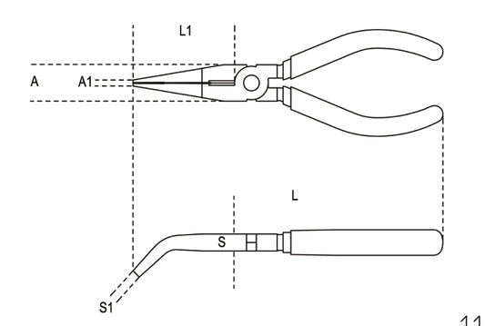 PINZE MM.200 BECCHI M/TONDI CURVI BETA