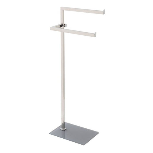 PIANTANA P/ASCIUGAMANI BASE VETRO CROMO/GRIGIO