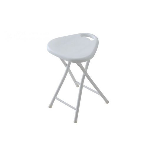 SGABELLO IN ABS E METALLO BIANCO PIEGHEVOLE