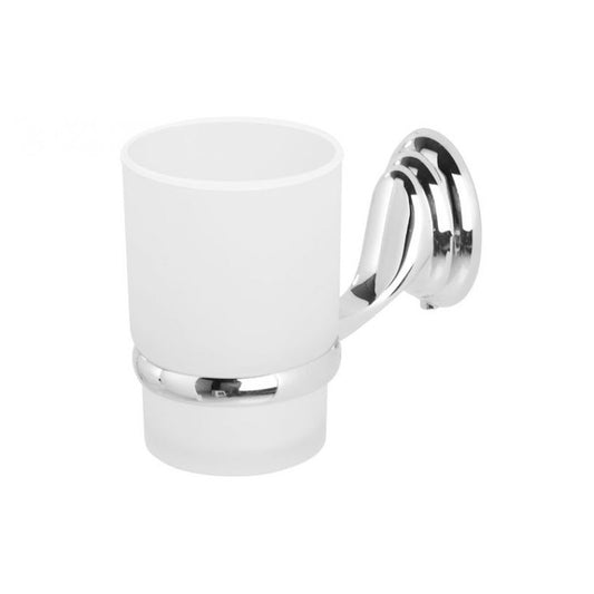 PORTABICCHIERE CROMO/VETRO SERIE FACILE