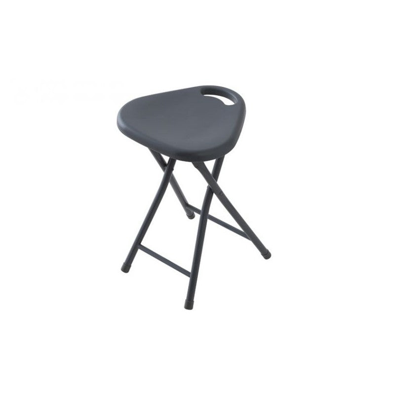 SGABELLO IN ABS E METALLO GRIGIO PIEGHEVOLE