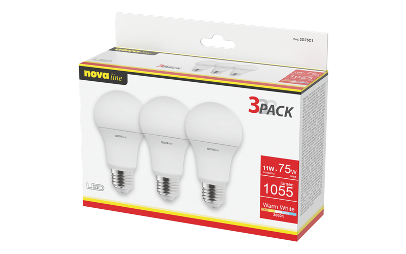 TRIPACK LED GOCCIA 11 W LUCE CALDA