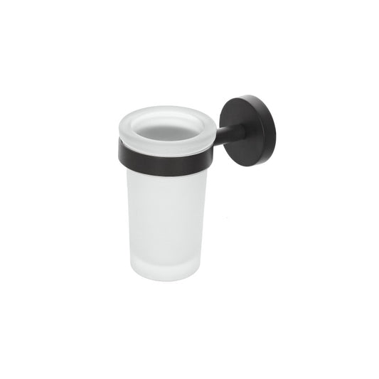 PORTA SPAZZOLINO SERIE CHIC BLACK VETRO SAT.