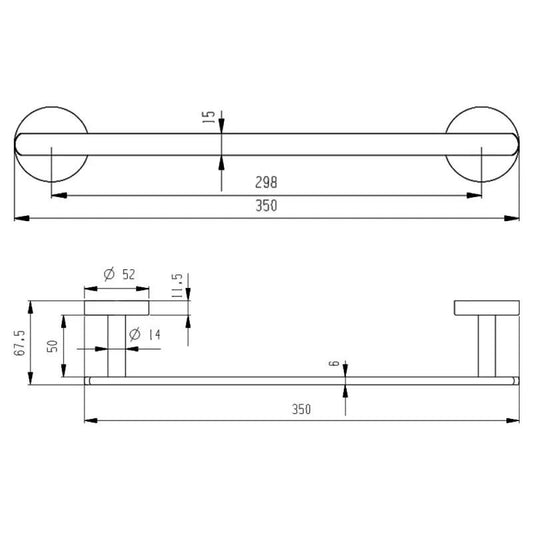 P/ASCIUGAMANI CM.35 ACCIAIO NERO