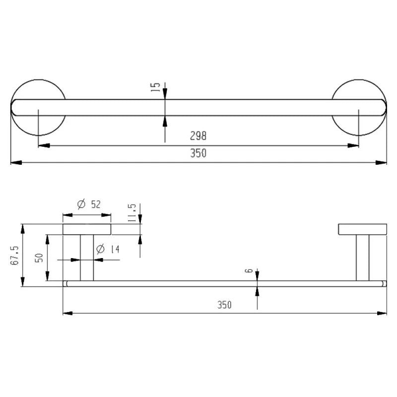 P/ASCIUGAMANI CM.35 ACCIAIO NERO