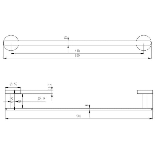 PORTA ASCIUGAMANI 50 CM  SERIE CHIC BLACK