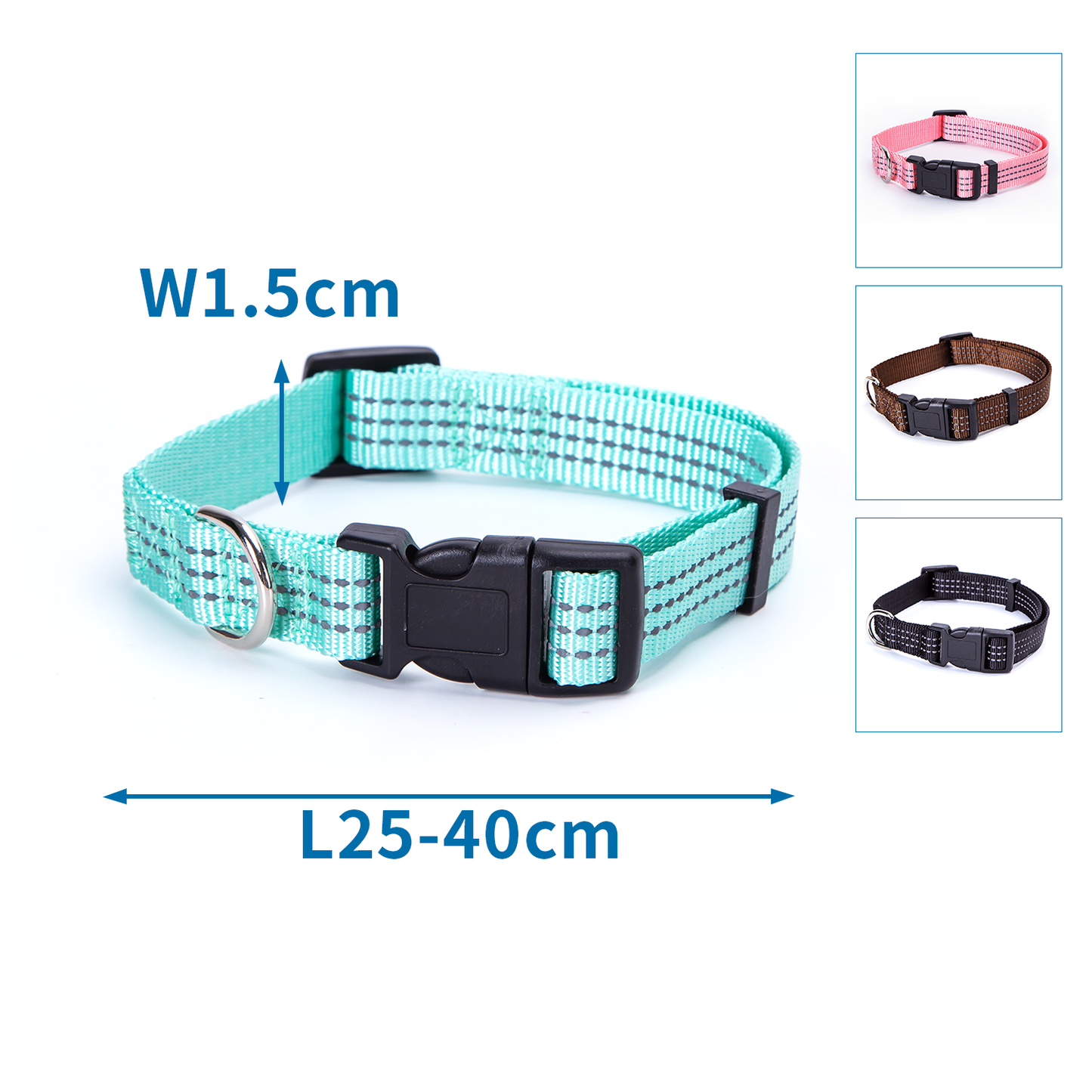 COLLARE IN SIMIL NYLON CON INSERTI RIFLETTENTI TG.M