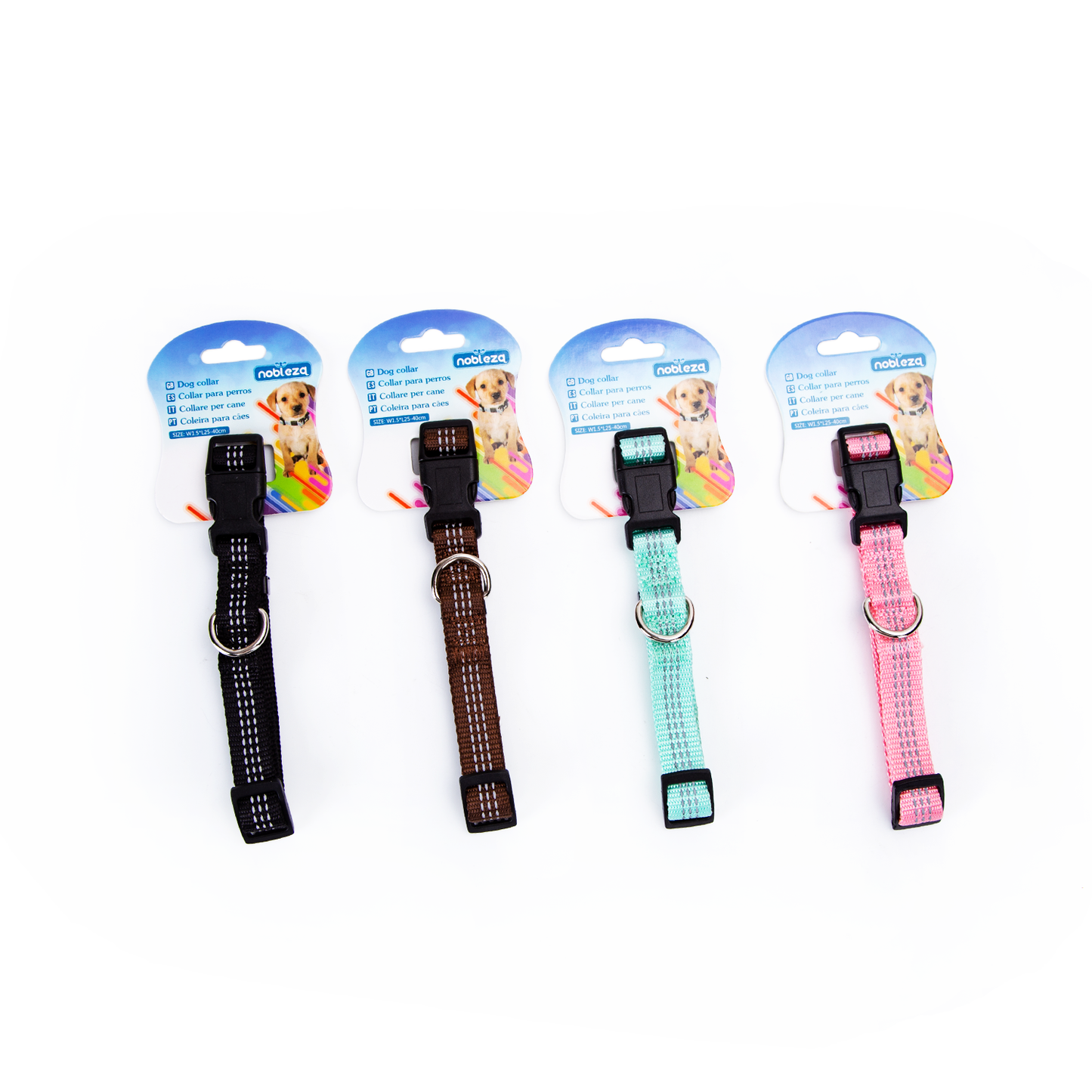 COLLARE IN SIMIL NYLON CON INSERTI RIFLETTENTI TG.M