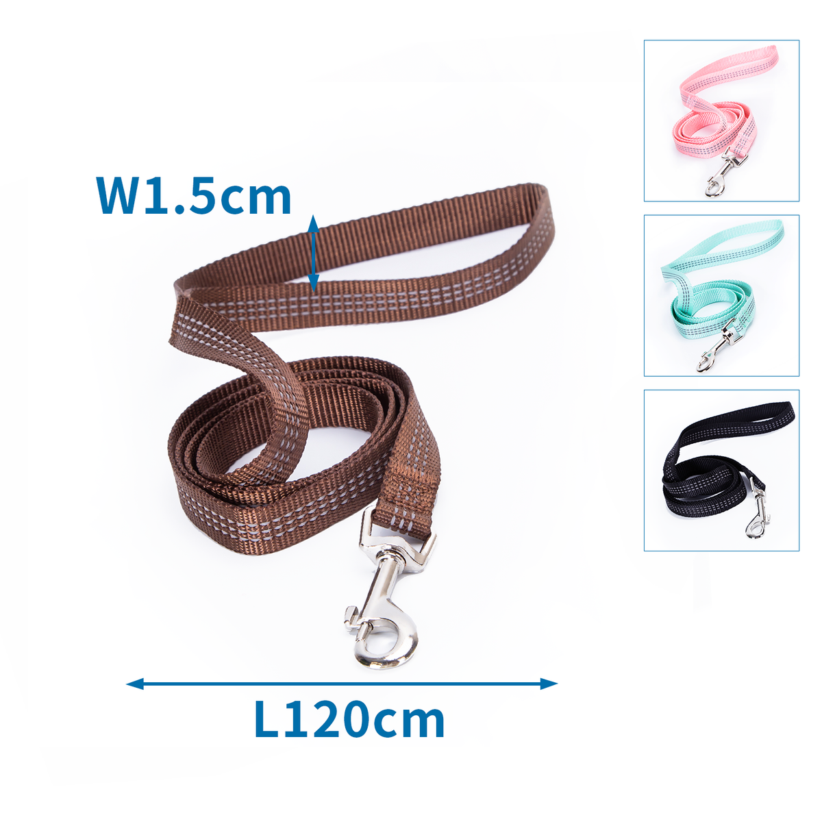 GUINZAGLIO SIMIL NYLON C/INSERTI RIFLET. TG.M