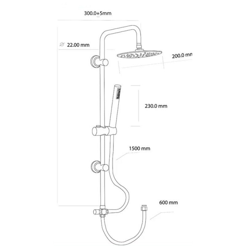 SET COLONNA DOCCIA TONDA NERO