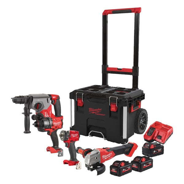 MILWAUKEE KIT M18 FPP4C-555T 4 ELETTROUTENSILI + PACKOUT TROLLEY