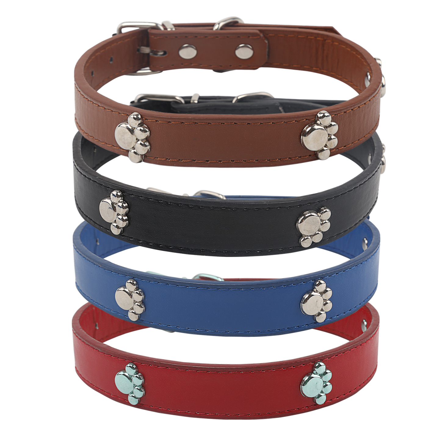 COLLARE IN PU CON DECORAZIONE A ZAMPA TG.M