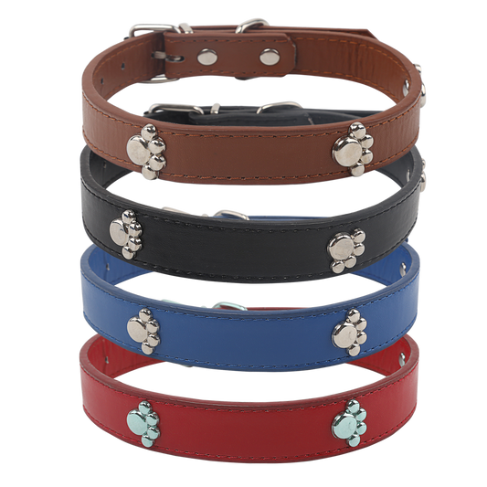 COLLARE IN PU CON DECORAZIONE A ZAMPA TG.M