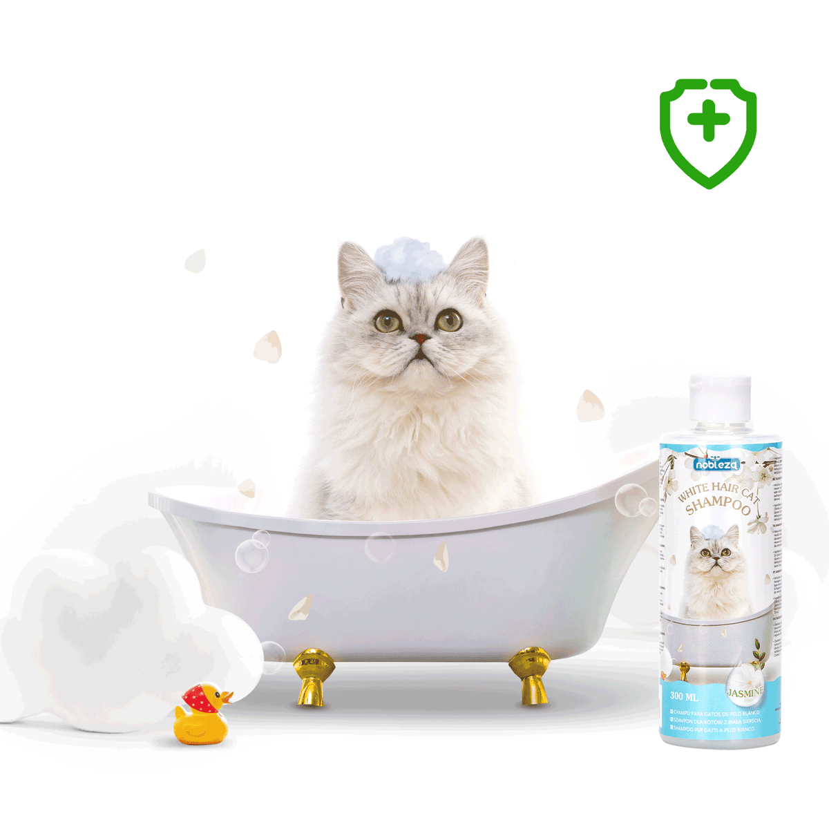 SHAMPOO GELSOMINO PER GATTI A PELO CHIARO ML.300