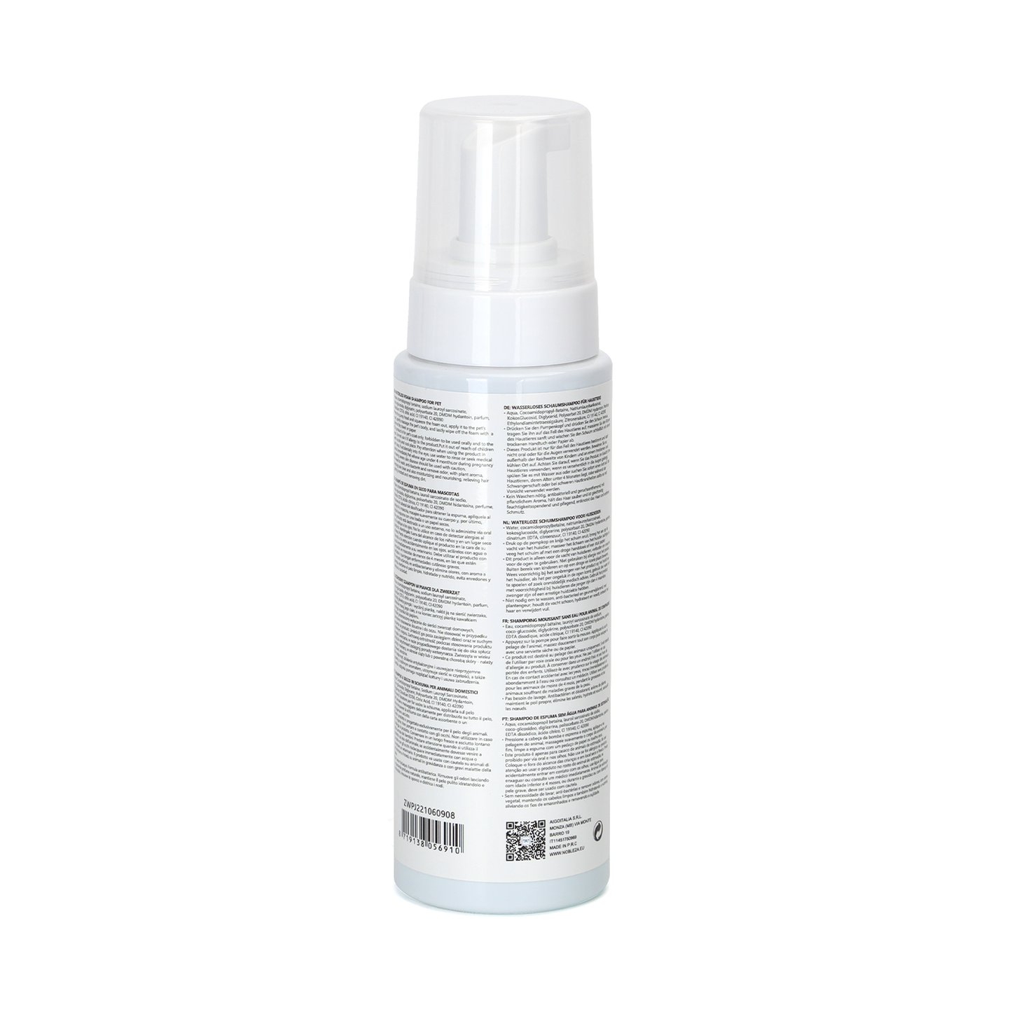SHAMPOO SECCO IN SCHIUMA PER CANI E GATTI ML.250