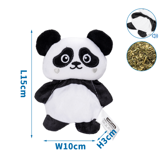 PANDA DI PELUCHE CON ERBA GATTA