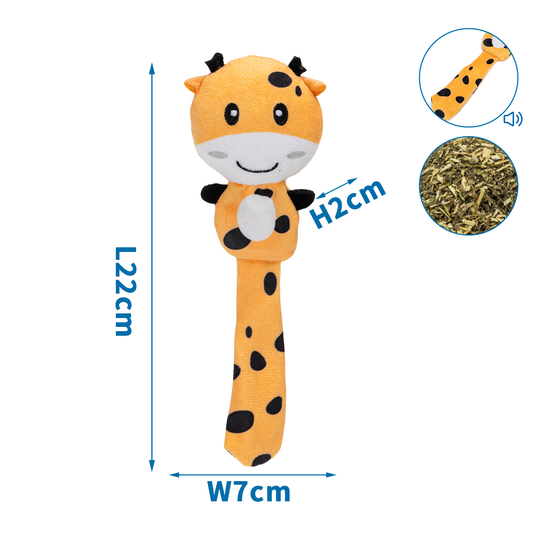 GIRAFFA DI PELUCHE CON ERBA GATTA