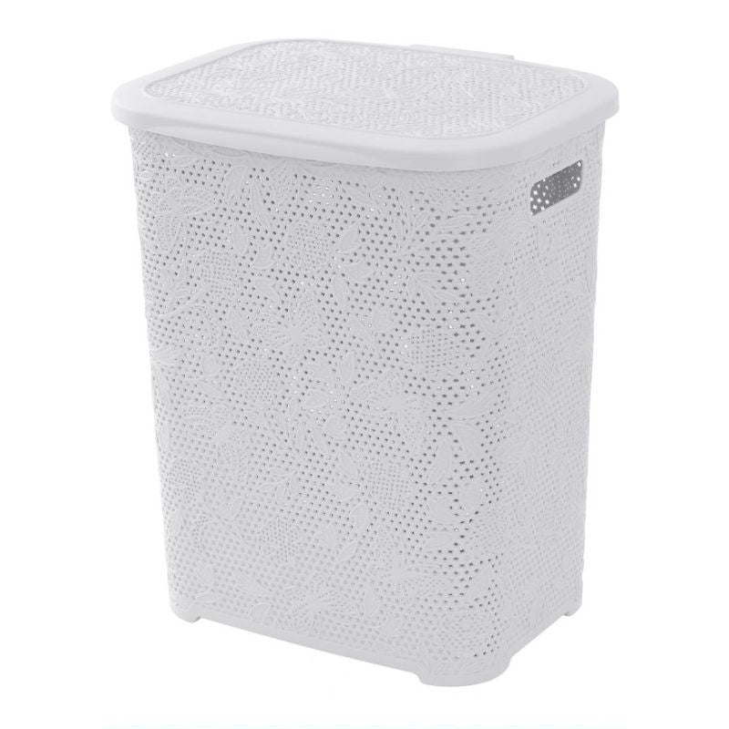 P/BIANCHERIA PLASTICA FLOWER LT.50 BIANCO