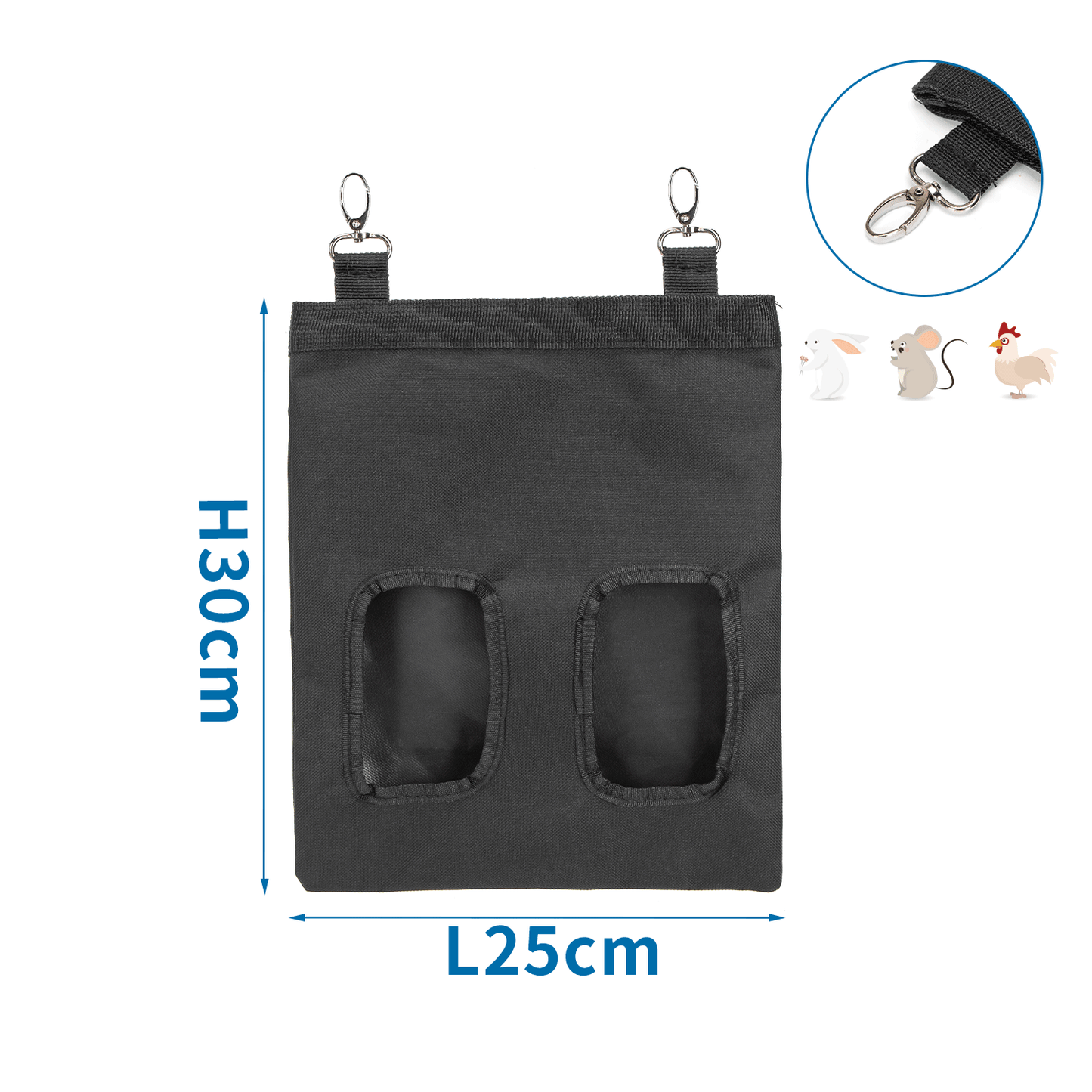 BORSA PORTA FIENO CM.25X30 NERA
