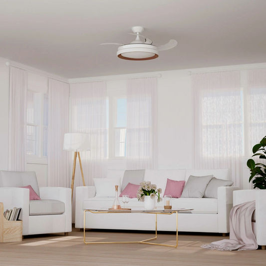 VENTILATORE SOFFITTO LYLI BIANCO+ORO/NERO 3300lm 33W