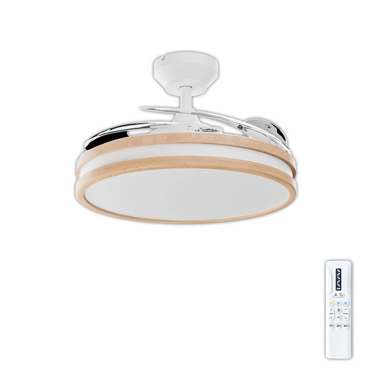 VENTILATORE SOFFITTO MACA BIANCO+LEGNO 3300lm 30W