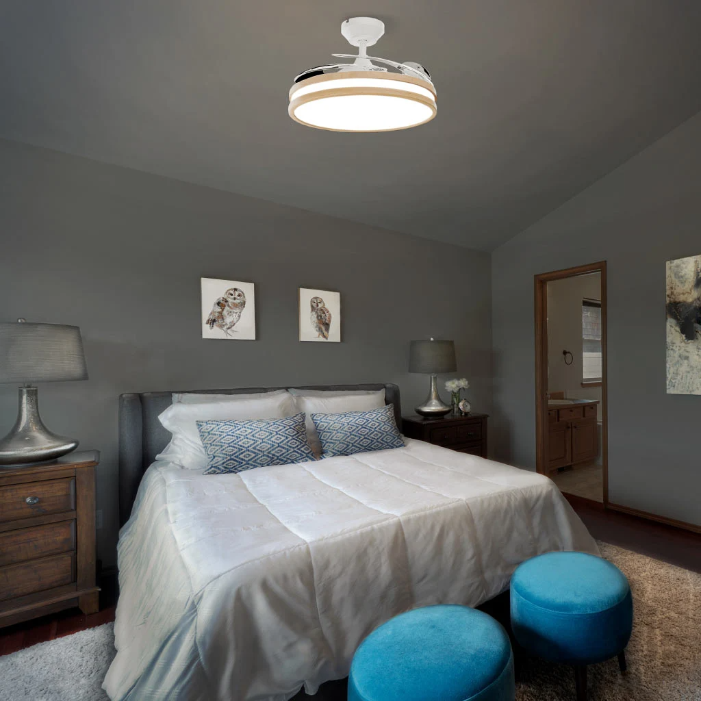 VENTILATORE SOFFITTO MACA BIANCO+LEGNO 3300lm 30W