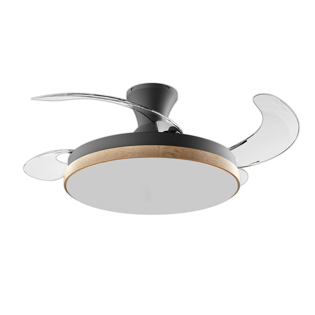 VENTILATILATORE SOFFITTO ALMA NERO+LEGNO 3000lm 30W