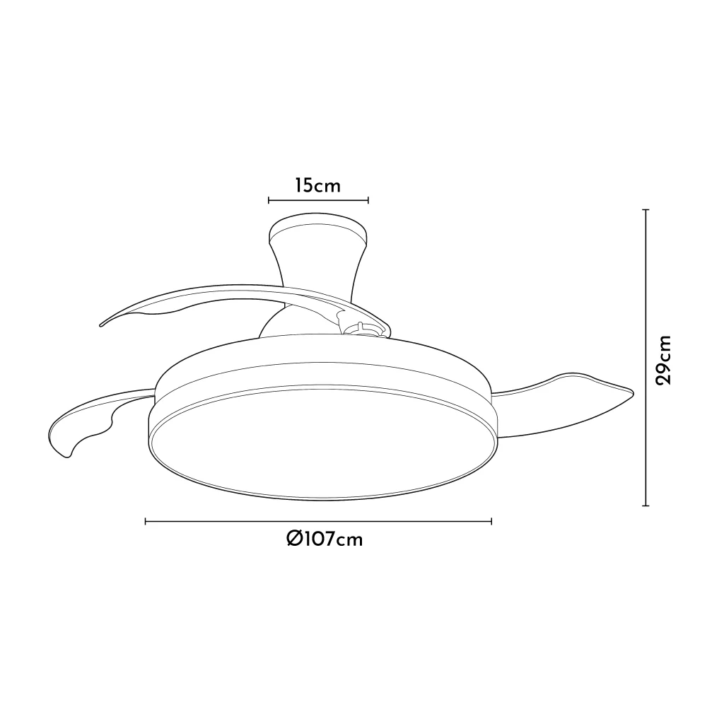 VENTILATILATORE SOFFITTO ALMA NERO+LEGNO 3000lm 30W
