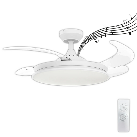 VENTILATORE SOFFITTO MUSICALE LIDIA BIANCO 3400lm RGB 30W