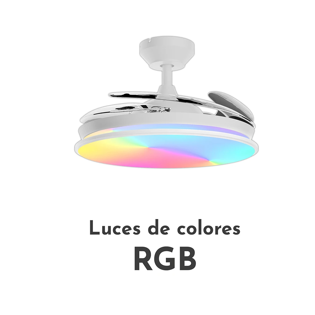 VENTILATORE SOFFITTO MUSICALE LIDIA BIANCO 3400lm RGB 30W