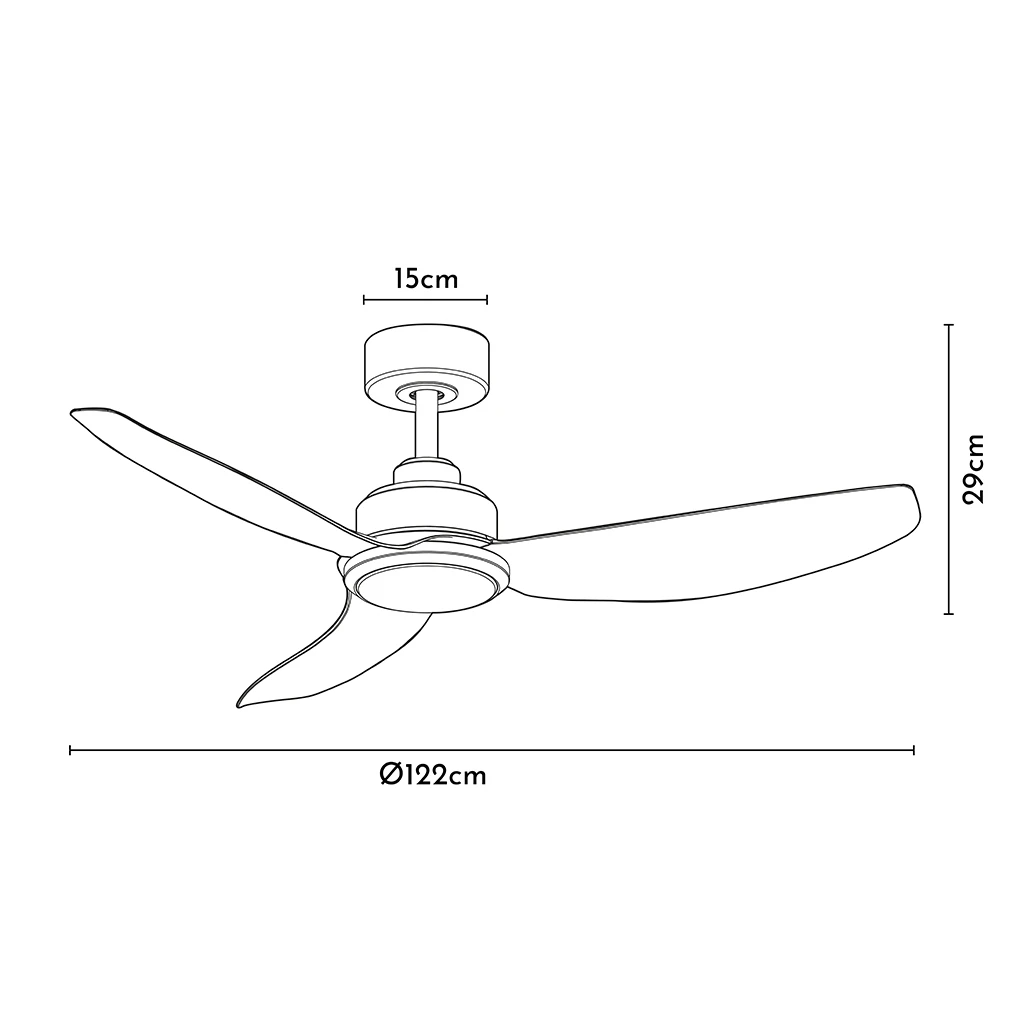 VENTILATORE SOFFITTO ADRIANA NERO 2600lm 24W