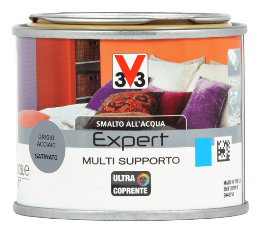 SMALTO ALL'ACQUA SUP.EXP.GRIGIO ACCIAO ML.125