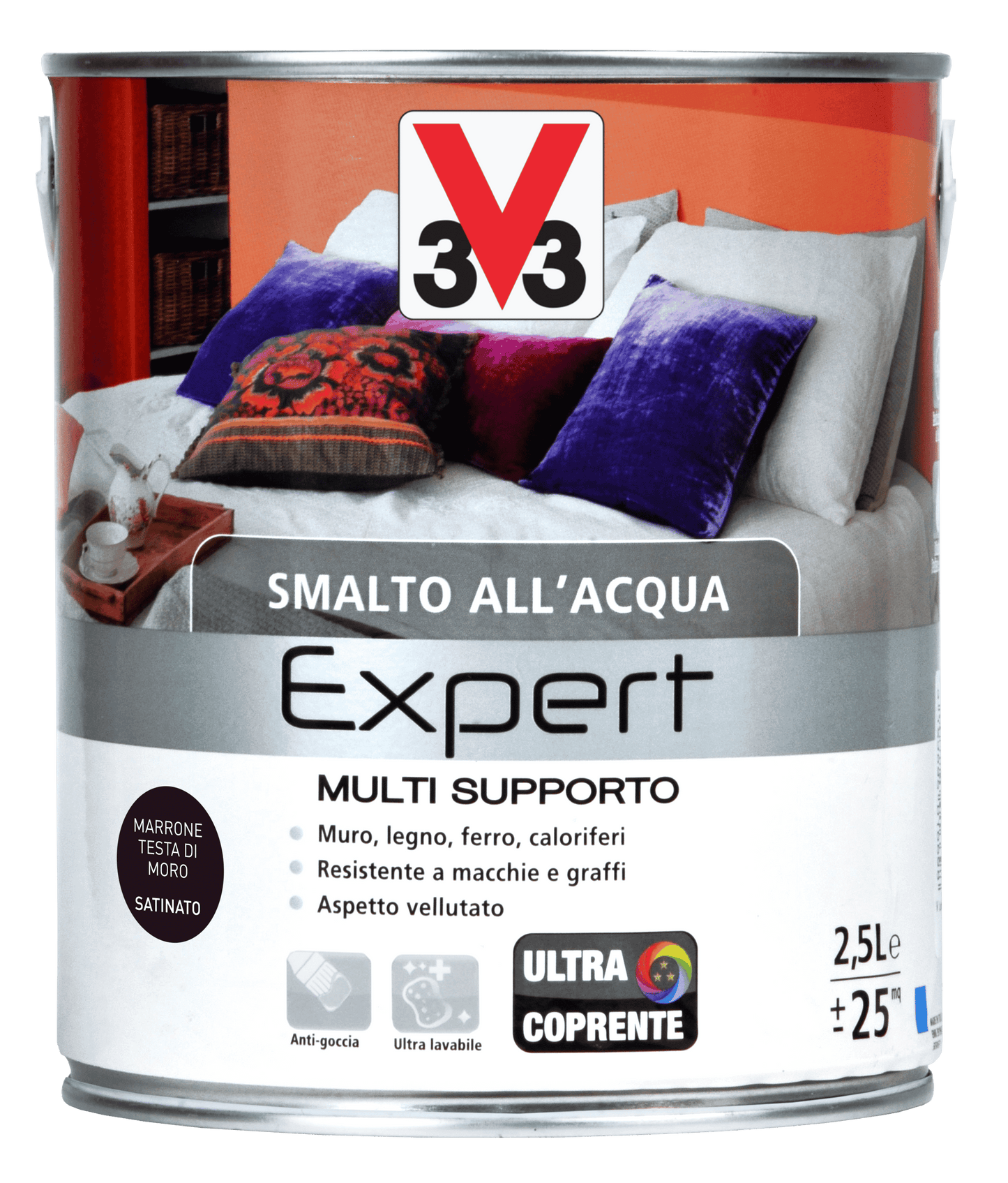 SMALTO ALL'ACQUA SUP.EXP. TESTA MORO LT.2,5