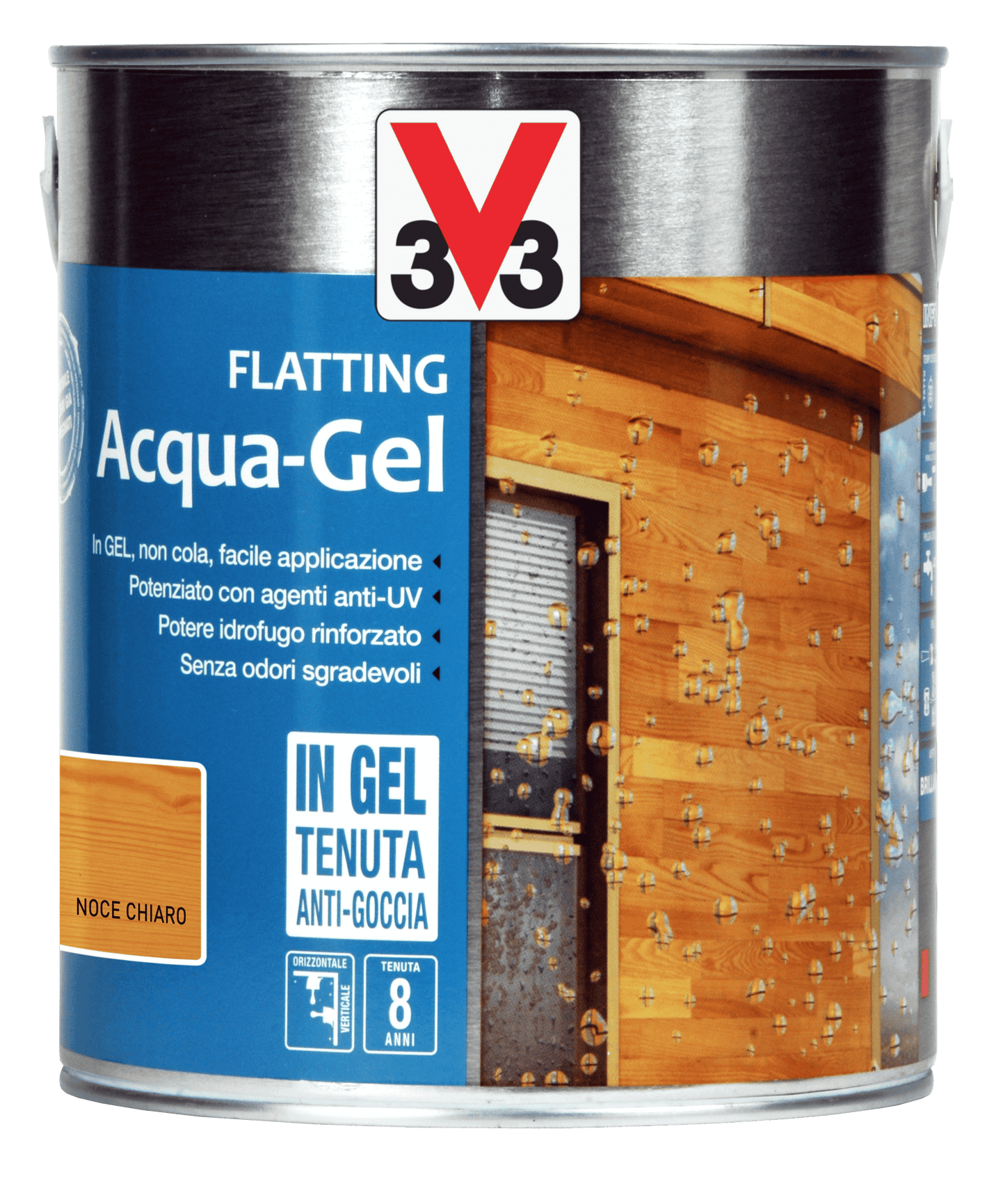 FLAT. ACQUA GEL X LEGNO NOCE CHI. LT. 2,5