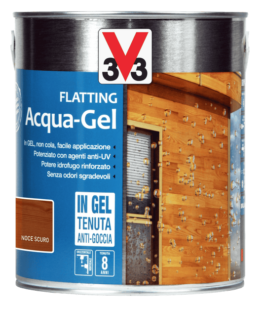 FLAT. ACQUA GEL X LEGNO NOCE SCU. LT. 2,5