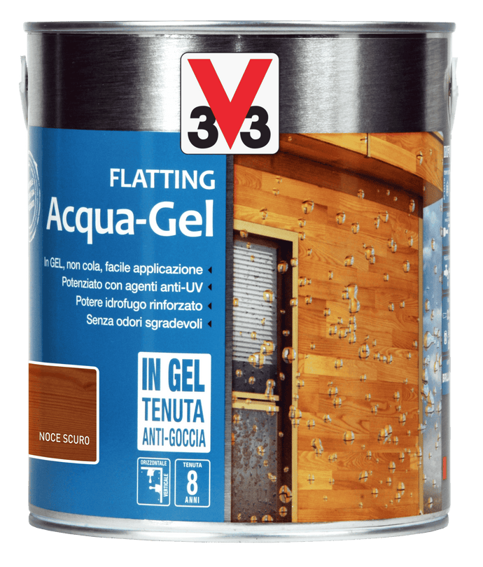 FLAT. ACQUA GEL X LEGNO NOCE SCU. LT. 2,5