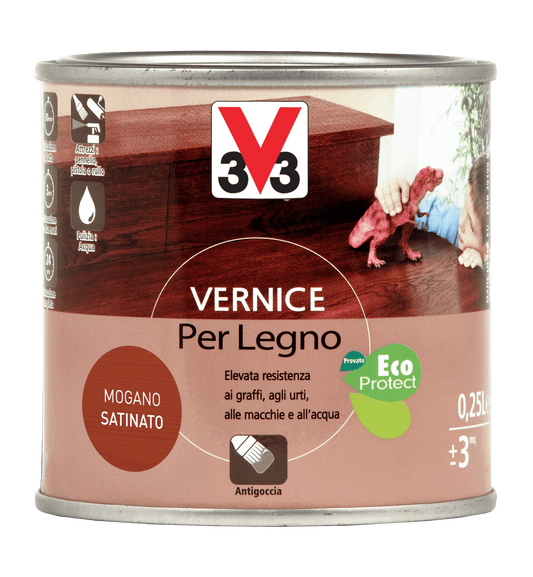 VERNIS LEGNO SATINATO MOGANO ML.250