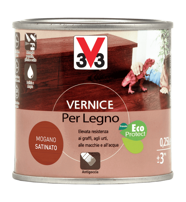 VERNIS LEGNO SATINATO MOGANO ML.250